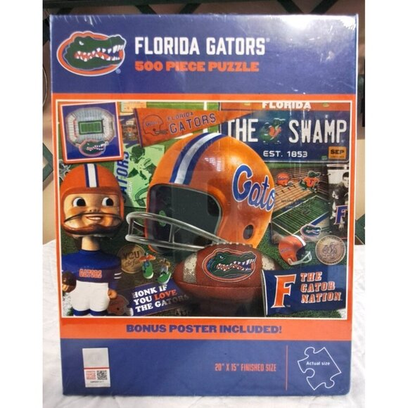 NCAA Florida Gators 500 Piece Puzzle Bonus Poster Included New In Box - Picture 1 of 8